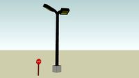 Roadside items- light post and stop sign
