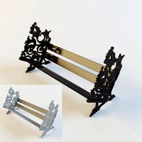 Carved stand for books and CD