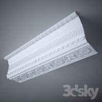 A stucco cornice