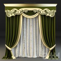 Green classic curtain