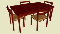 Teak J.L. MOLLER draw leaf table and #404 chairs with Danish cord seats