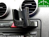 Iphone 5 holder/charger base for Audi A3 8p adapted to serial holder card by MMWORKS