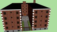 Detroit courtyard apartment building