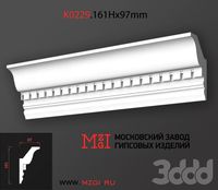 Карниз потолочный с рисунком лепнина гипс _K0229.161Нx97mm