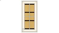 Wall Single Door 30Hx15D with Hewitt Bistro Glass Insert