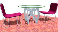 DINING TABLE & CHAIRS DESIGNED BY JOHN A WEICK RA & AP LEED