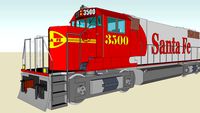 ATSF Locomotive (Red & Silver)