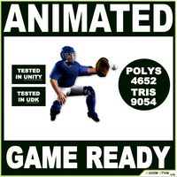 White Baseball Catcher 9054 tris3d model