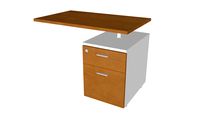 Ala pedestal cajón y archivo 100 x60 x74 cm cerezo/ blanco