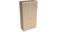 Librería media con puertas plenas 155 x80 x40 cm haya metalizada
