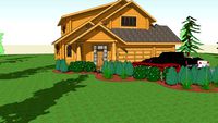 monochromatic log home