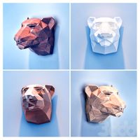 Wooden Leopard Head