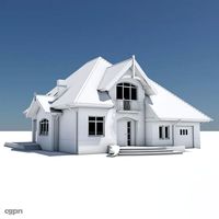 House with Attached Garage 013d model