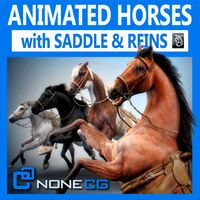 Animated Horses Maya v23d model