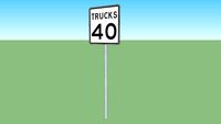 Trucks speed limit sign