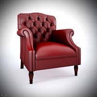 Lancaster Burgundy Chair3d model