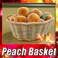 Wicker basket 02 + Peach3d model