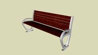 Forms+Surfaces Backed Trio Bench, 6 foot, backed, FSC 100% Ipé hardwood slats