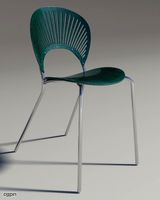 Chair Trinitad Style Green Wood3d model