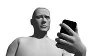 Casual Male with Cell Phone Letting This Call Go Straight to Voicemail