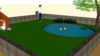duck house with pond