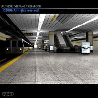 Subway station with train3d model