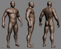 Muscled black male3d model