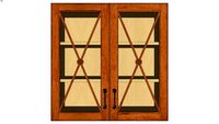 Wall Double Door 30Hx15D with Classic Mullion Antiquity Glass Insert