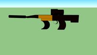 ak74u with atached Acog scope and a supresser
