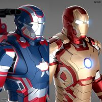 Iron Man 3 Suits - Mark 42 Tony Stark Armor & Patriot Armor3d model
