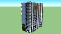 111211. White apartment building in Miami, FL, USA (Miami)