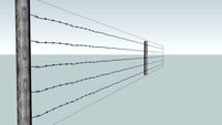 Barbed wire fence: two units (long)
