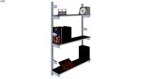 ISS Designs Modular Shelving - Wall Mounted System With Aluminum Shelves (W-01-SS3-06-1ALU)