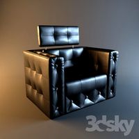 Counterpane leather armchair