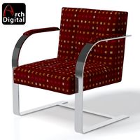 Download free Brno Barcelona Chair 3D Model