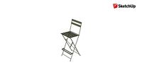 186119 - 2 chaises hautes de jardin professionnelles en métal kaki H112 Guinguette Pro