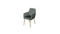187626 - Fauteuil professionnel vert en chêne et métal Benett Pro