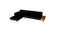 Canapé d'angle sur-mesure en chêne massif 3 places méridienne 257x162 cm / Sofa