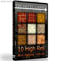 10 High Res Brick Walkway Tex 3D Model