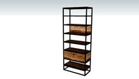 Tuareg] Bookrack 1 Drawer, 6 Open Racks (TU620021)