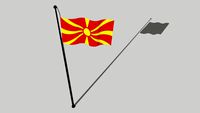 Flag of North Macedonia - Flamuri i Maqedonisë Veriore - Знаме на Северна Македонија