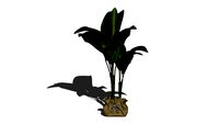 cachepot de tecido com folhagens