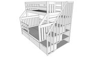 twin over full bunk bed with storage steps right