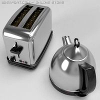 Kettle Toaster set 3D Model
