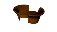 Tête-à-tête seat by Milo Baughman