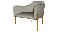 Tiemann Lounge Chair Silver Gray Fabric by Modloft
