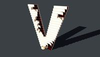 V - 3D Laminated Wood Letter