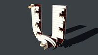 U - 3D Laminated Wood Letter