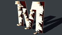 M - 3D Laminated Wood Letter