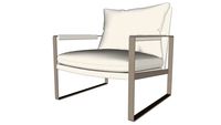 Charles Lounge Chair Soft Snow Leather by Modloft